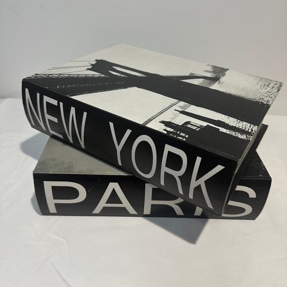 Set of 2 Large Storage Fake Books, New York, Paris 14" x 10.5" x 7.25" - Picture 1 of 11
